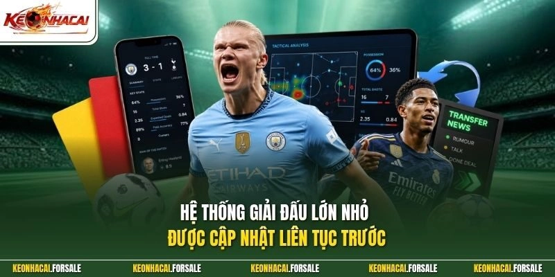 Hệ thống giải đấu lớn nhỏ được cập nhật liên tục trước