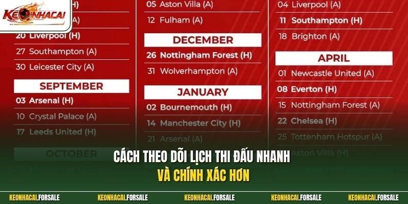 Cách theo dõi lịch thi đấu nhanh và chính xác hơn