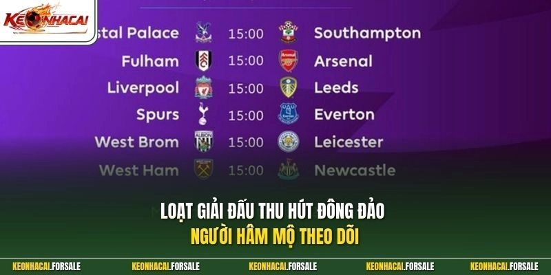 Loạt giải đấu thu hút đông đảo người hâm mộ theo dõi